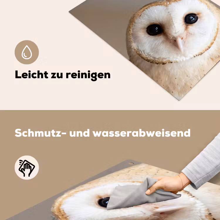 Uil - Bruin - Wit Inductie beschemer met haakjes klein -ky-schoon-de