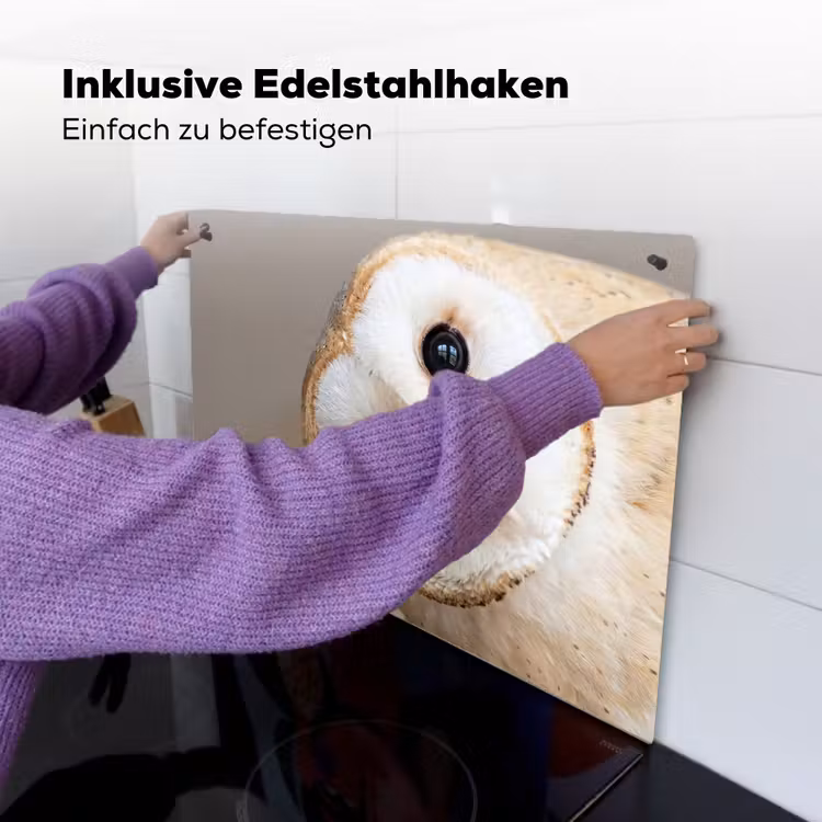 Uil - Bruin - Wit Inductie beschemer met haakjes klein -ky-ophangen-de