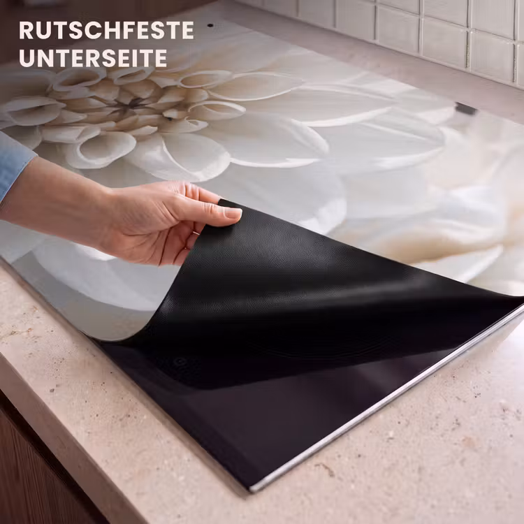 2-in-1 Herdabdeckplatte & Spritzschutz - Ewige Reinheit - Eeuwige Zuiverheid Inductie beschemer met haakjes klein