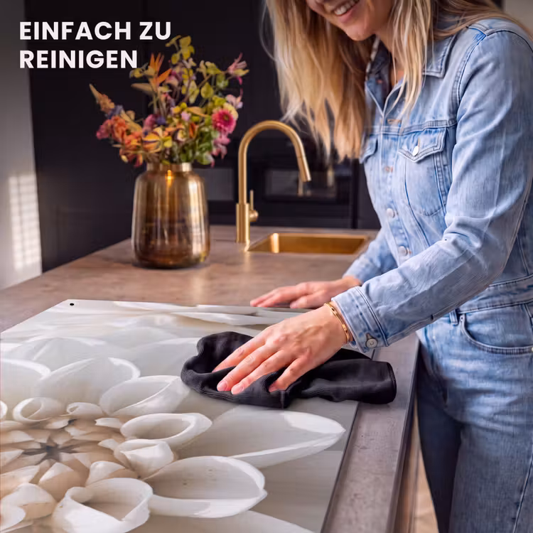 2-in-1 Herdabdeckplatte & Spritzschutz - Ewige Reinheit - Eeuwige Zuiverheid Inductie beschemer met haakjes klein