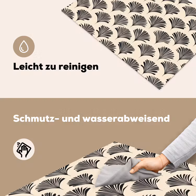 Waaiers - Botanisch - Zwart - Beige Inductie beschemer met haakjes klein 777 -ky-schoon-de
