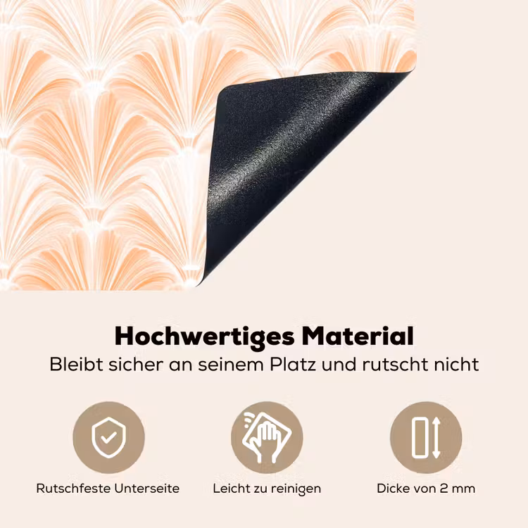 Waaier - Patroon - Perzik Inductie beschemer met haakjes klein 777 -ky-onderkant-de