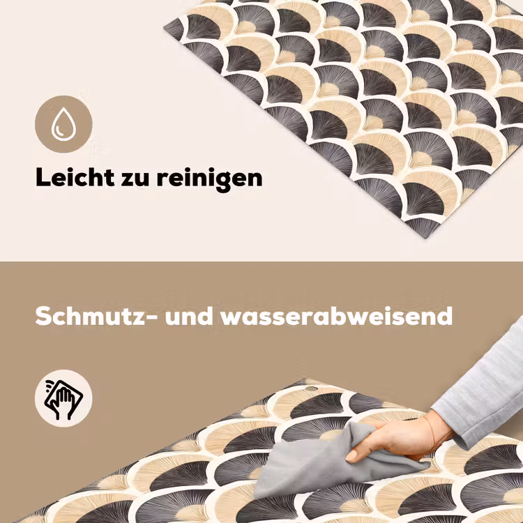 Waaier - Patroon - Zwart - Beige Inductie beschemer met haakjes klein 777 -ky-schoon-de