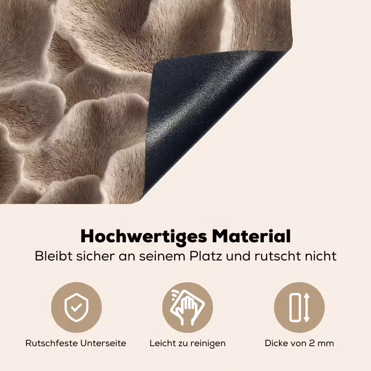 Waaiervorm - Beige - Vezel textuur Inductie beschemer met haakjes klein 777 -ky-onderkant-de