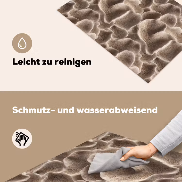 Waaiervorm - Beige - Vezel textuur Inductie beschemer met haakjes klein 777 -ky-schoon-de