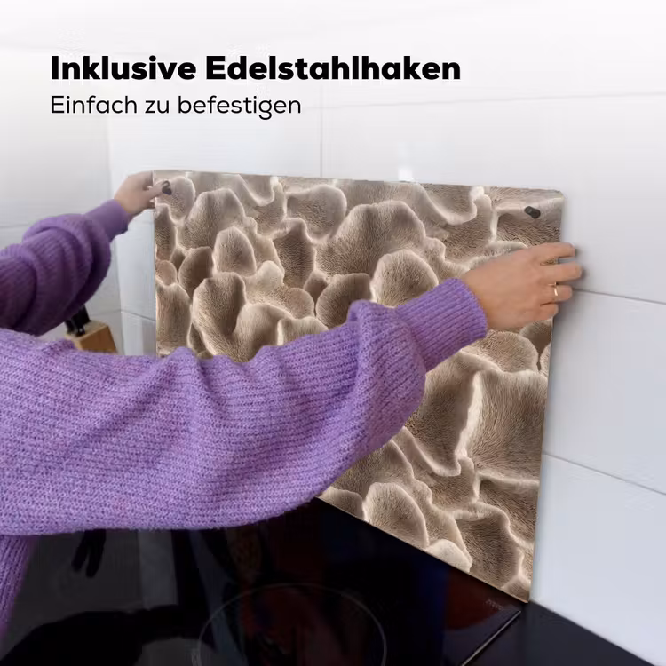 Waaiervorm - Beige - Vezel textuur Inductie beschemer met haakjes klein 777 -ky-ophangen-de