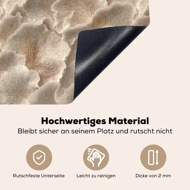 Waaierstructuren - Beige - Vezeltextuur Inductie beschemer met haakjes klein 777 -ky-onderkant-de