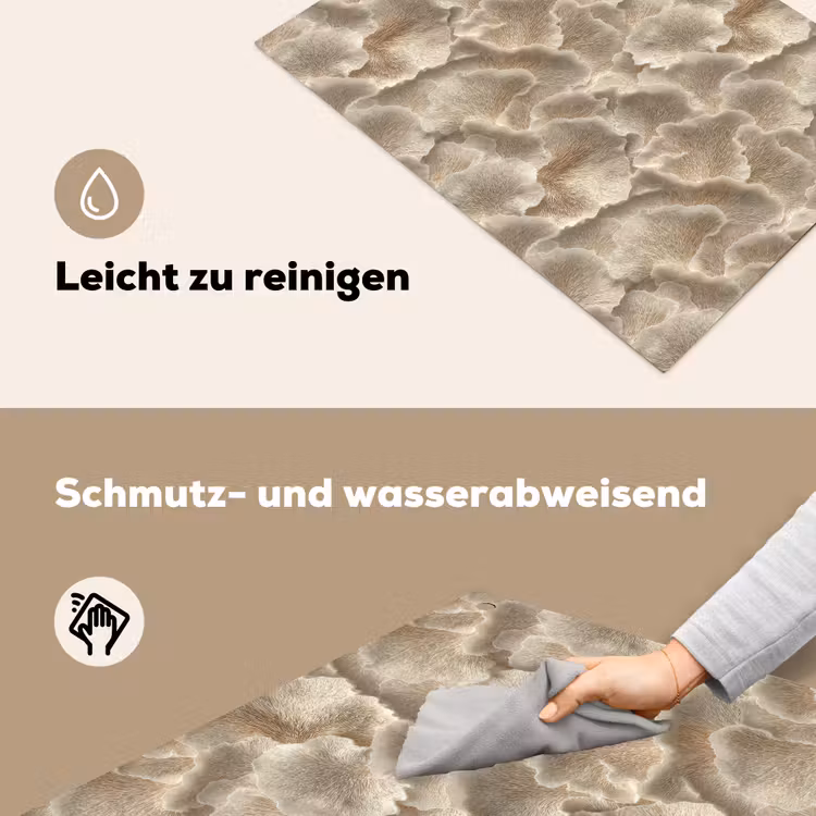 Waaierstructuren - Beige - Vezeltextuur Inductie beschemer met haakjes klein 777 -ky-schoon-de
