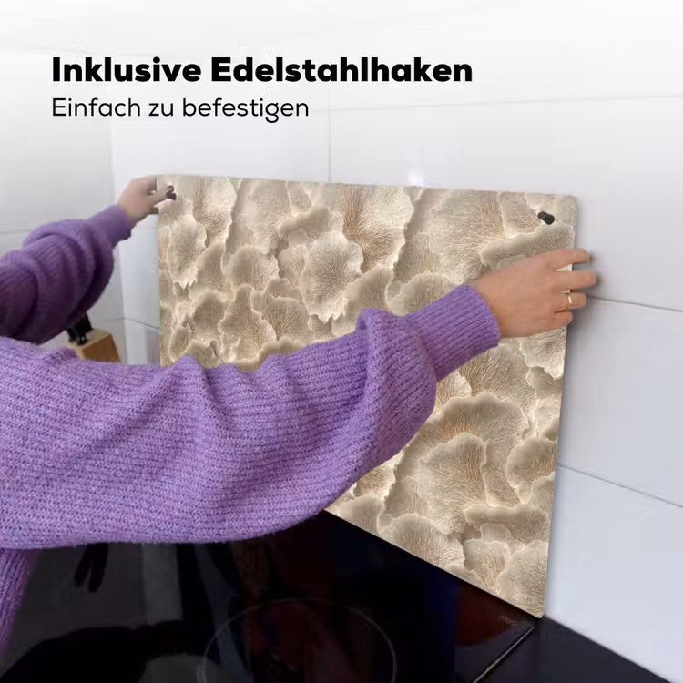 Waaierstructuren - Beige - Vezeltextuur Inductie beschemer met haakjes klein 777 -ky-ophangen-de
