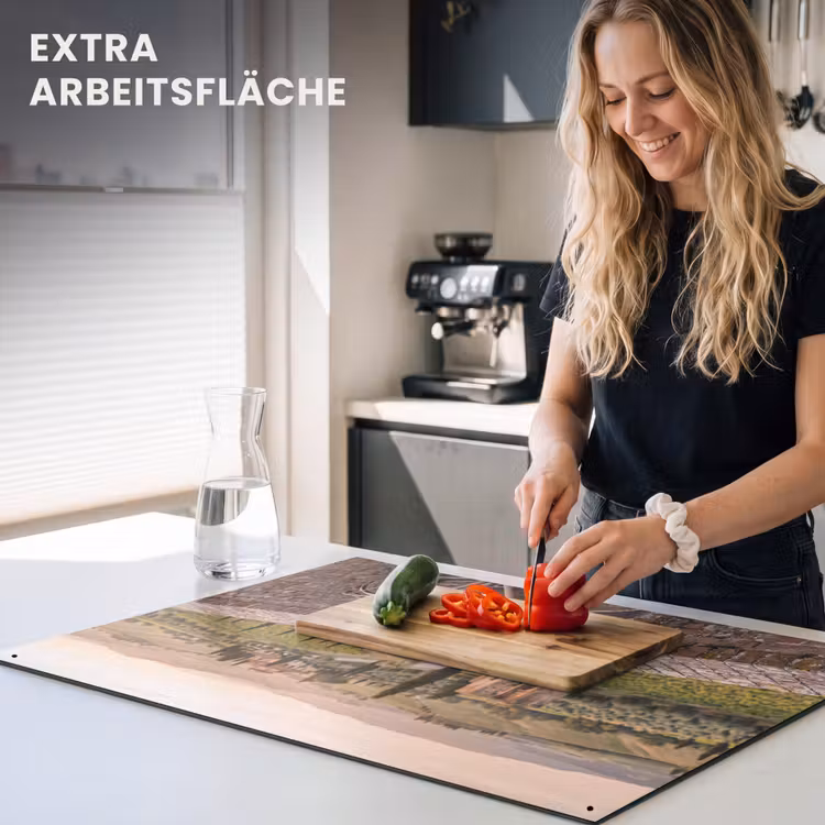 Fiets - Bloemen - Toscane - Landschap - Roze Inductie beschemer met haakjes klein -ky-usp-de