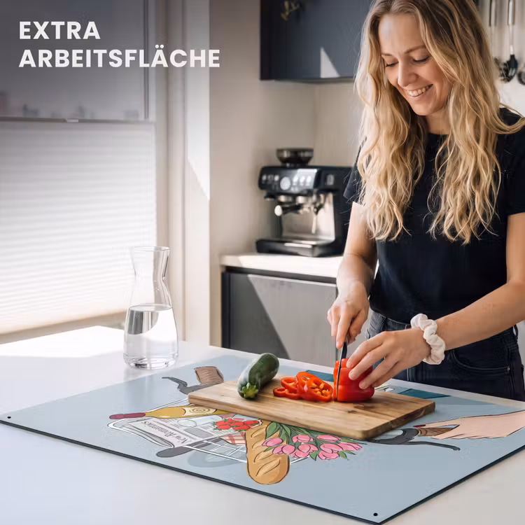 Fiets - Picknick - Zomer - Illustratie Inductie beschemer met haakjes klein -ky-usp-de