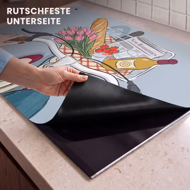 Fiets - Picknick - Zomer - Illustratie Inductie beschemer met haakjes klein -ky-onderkant-de