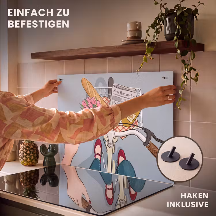 Fiets - Picknick - Zomer - Illustratie Inductie beschemer met haakjes klein -ky-ophangen-de