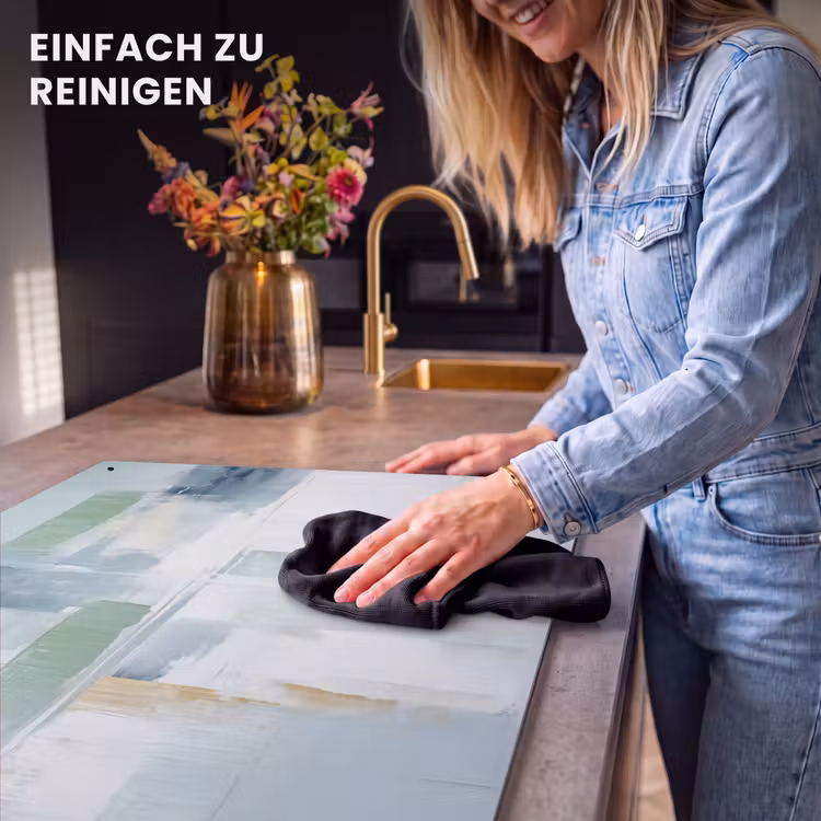 2-in-1 Herdabdeckplatte & Spritzschutz - Farbe - Moderne Kunst - Abstrakt - Grau - Verf - Moderne kunst - Abstract - Grijs Inductie beschemer met haakjes klein
