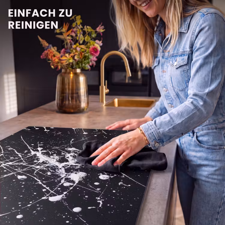 2-in-1 Herdabdeckplatte & Spritzschutz - Farbspritzer - Weiß - Abstrakt - Explosion - Verfspatten - Wit - Abstract - Explosie Inductie beschemer met haakjes klein