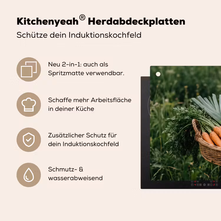 Veld - Groenten - Biologisch - Oogst Inductie beschemer met haakjes klein -ky-usp-de