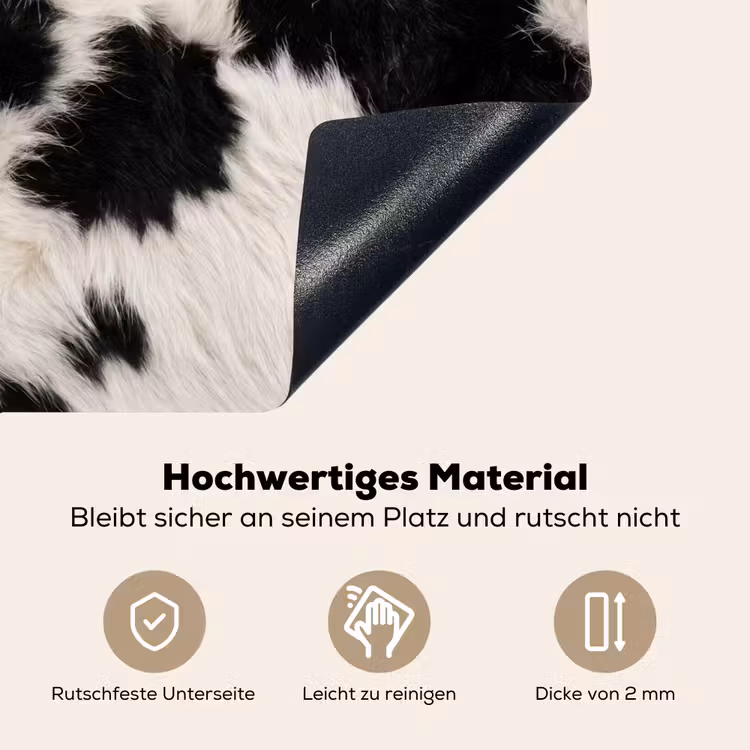 Bont - Textuur - Zwart - Wit Inductie beschemer met haakjes klein -ky-onderkant-de