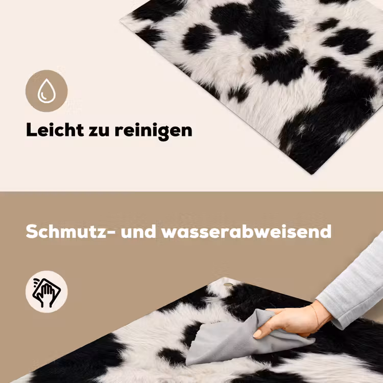Bont - Textuur - Zwart - Wit Inductie beschemer met haakjes klein -ky-schoon-de