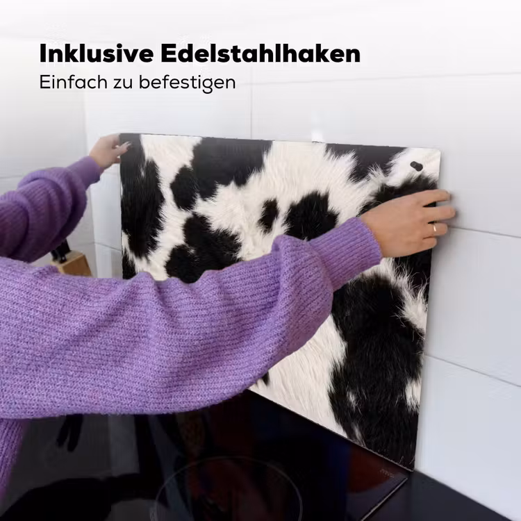 Bont - Textuur - Zwart - Wit Inductie beschemer met haakjes klein -ky-ophangen-de