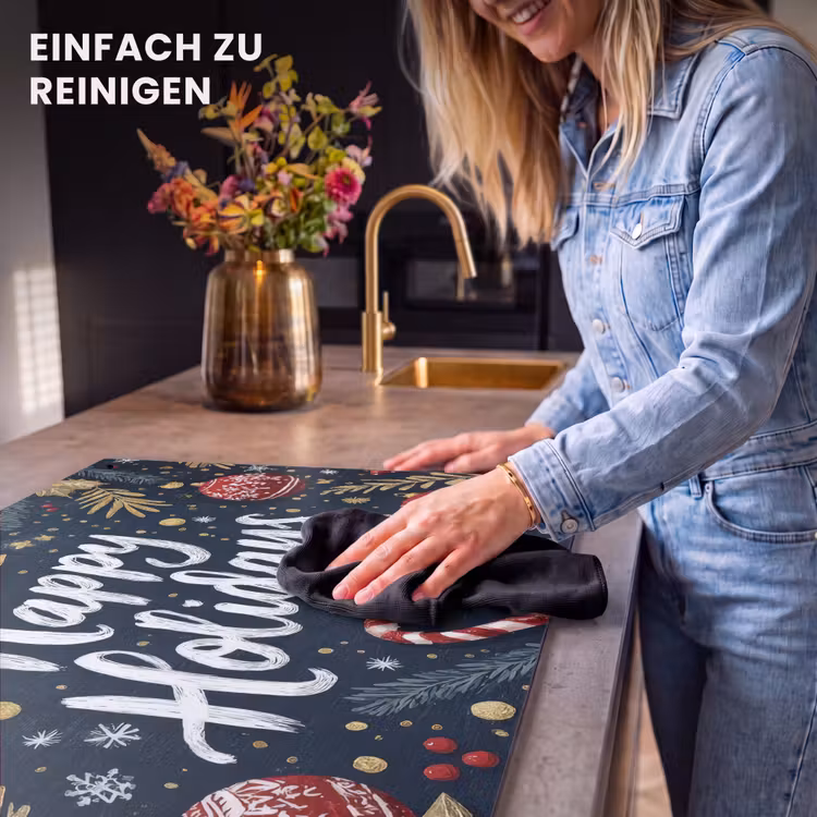 2-in-1 Herdabdeckplatte & Spritzschutz - Festlich - Weihnachtsgruß - Farbenfroh - Feestelijk - Kerstgroet - Kleurrijk Inductie beschemer met haakjes klein
