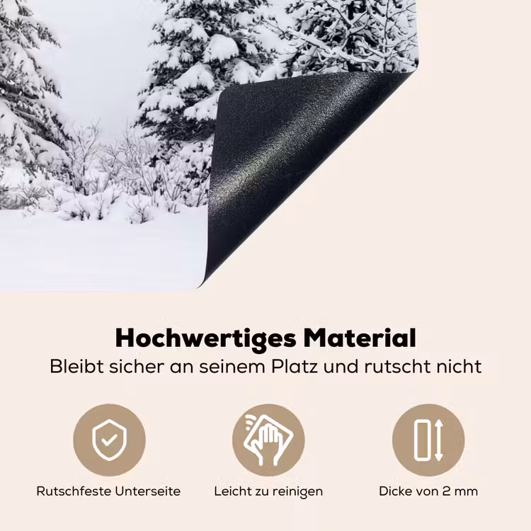 Fijnsparren - Sneeuw - Winter - Landschap - Stilte Inductie beschemer met haakjes klein -ky-onderkant-de