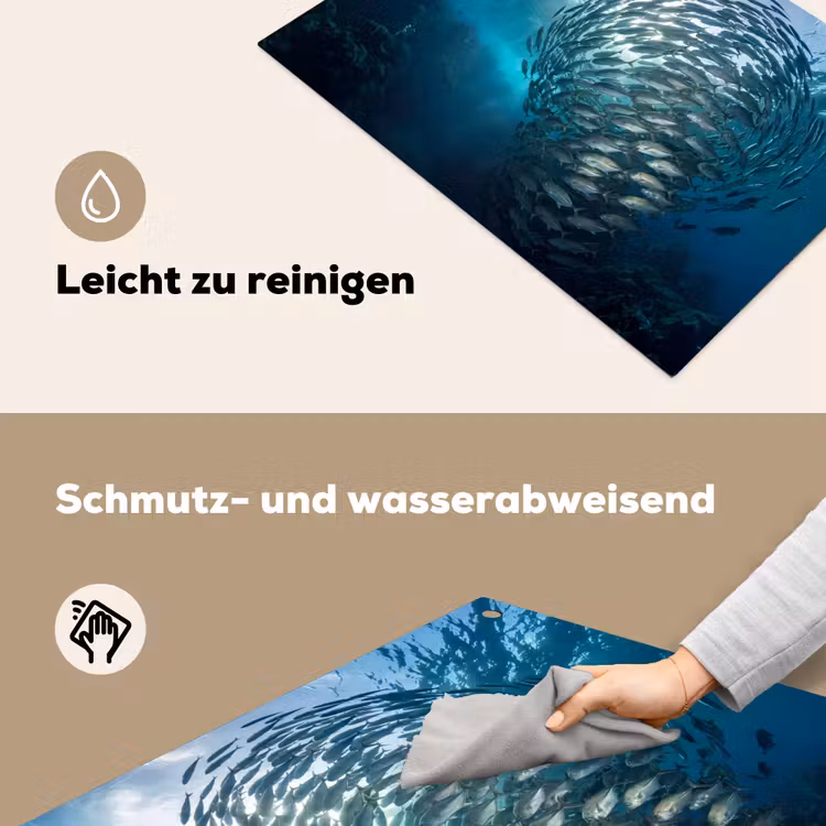 Vis - School - Oceaan - Natuur - Blauw Inductie beschemer met haakjes klein -ky-schoon-de