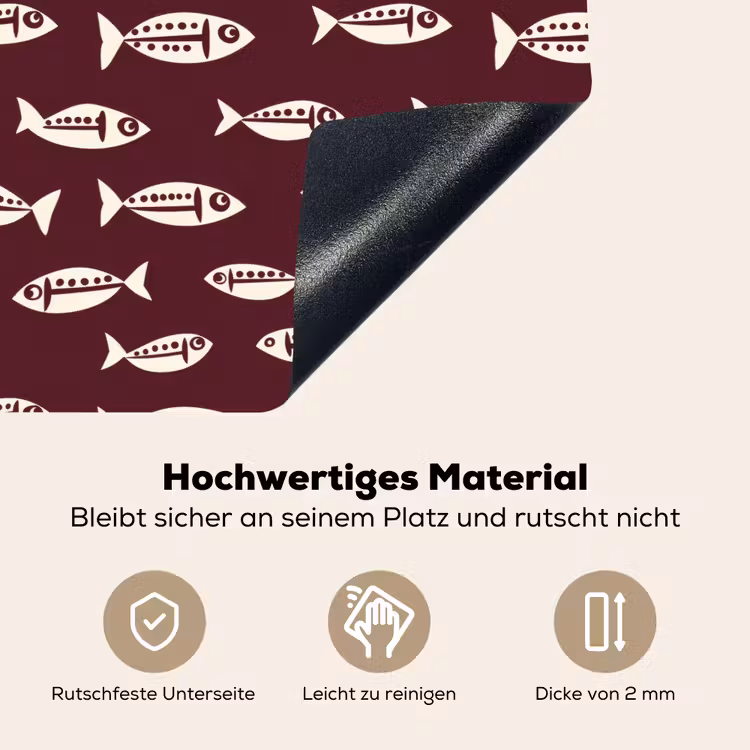 Vissen - Grafisch - Patroon - Donker Inductie beschemer met haakjes klein 777 -ky-onderkant-de