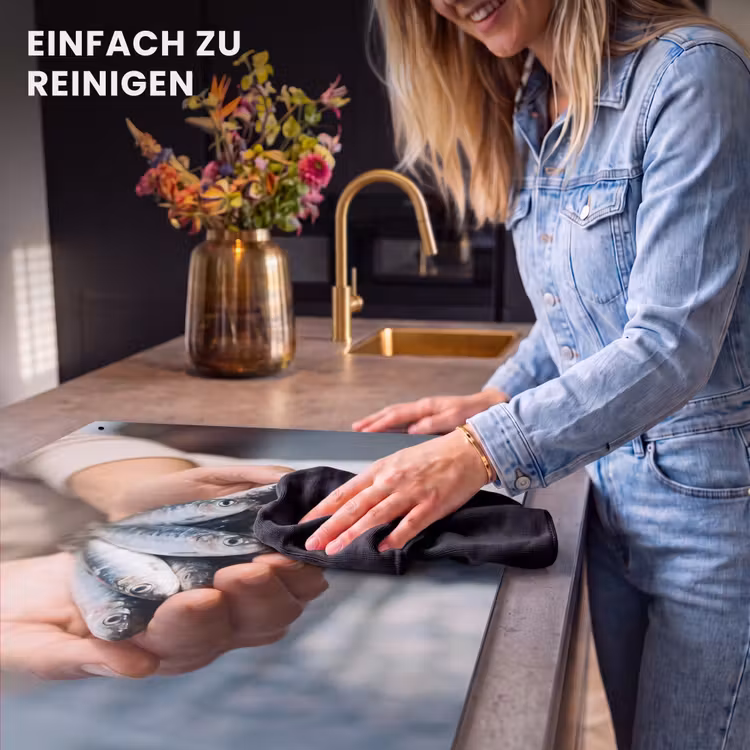 2-in-1 Herdabdeckplatte & Spritzschutz - Fisch – Hände – Natur - Vis - Handen - Natuur Inductie beschemer met haakjes klein