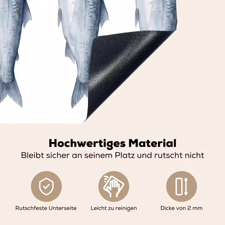 Vissen - Illustratie - Delfts - Blauw Inductie beschemer met haakjes klein -ky-onderkant-de