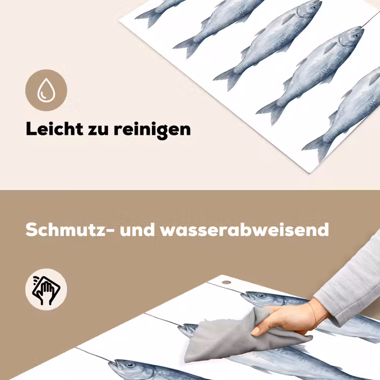Vissen - Illustratie - Delfts - Blauw Inductie beschemer met haakjes klein -ky-schoon-de