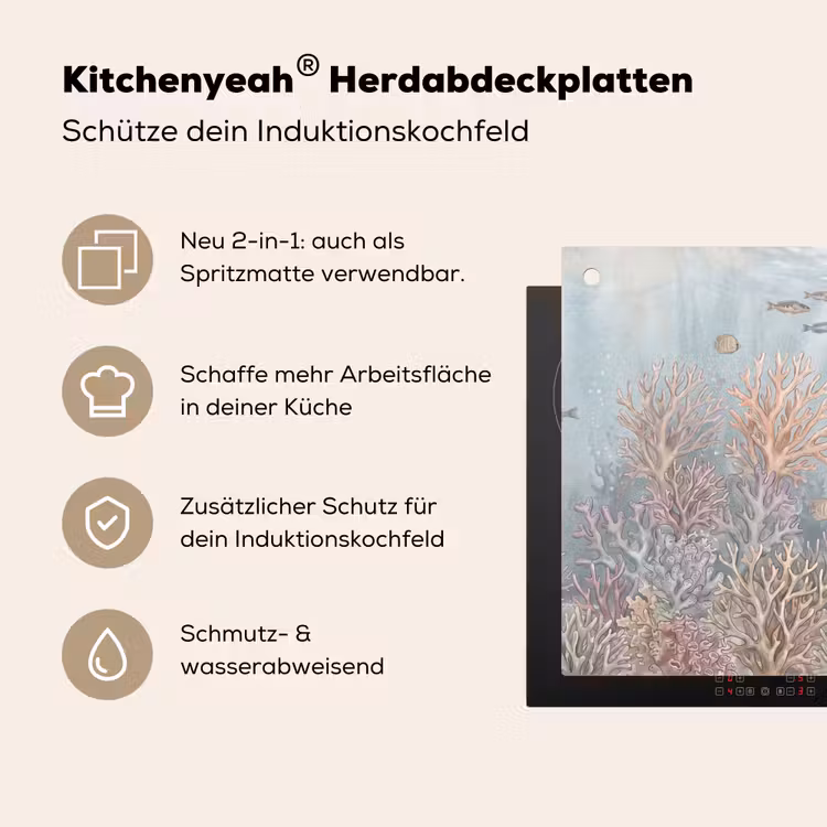Vis - Koraal - Oceaan - Illustratie - Onderwater Inductie beschemer met haakjes klein -ky-usp-de