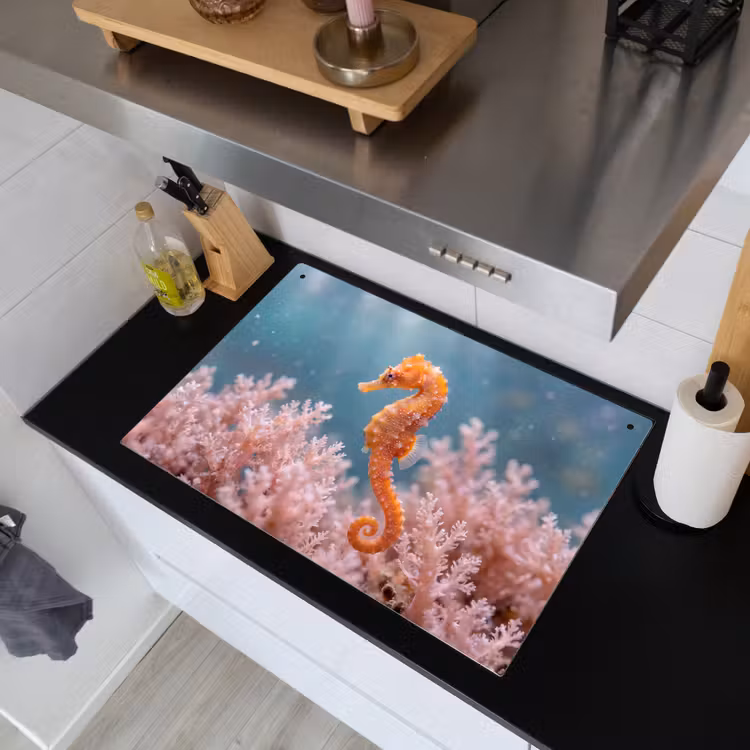 Vis - Koraal - Oceaan - Macro - Oranje Inductie beschemer met haakjes klein -sfeer1