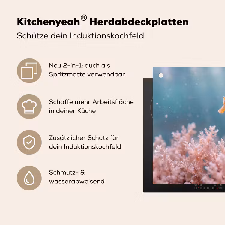 Vis - Koraal - Oceaan - Macro - Oranje Inductie beschemer met haakjes klein -ky-usp-de