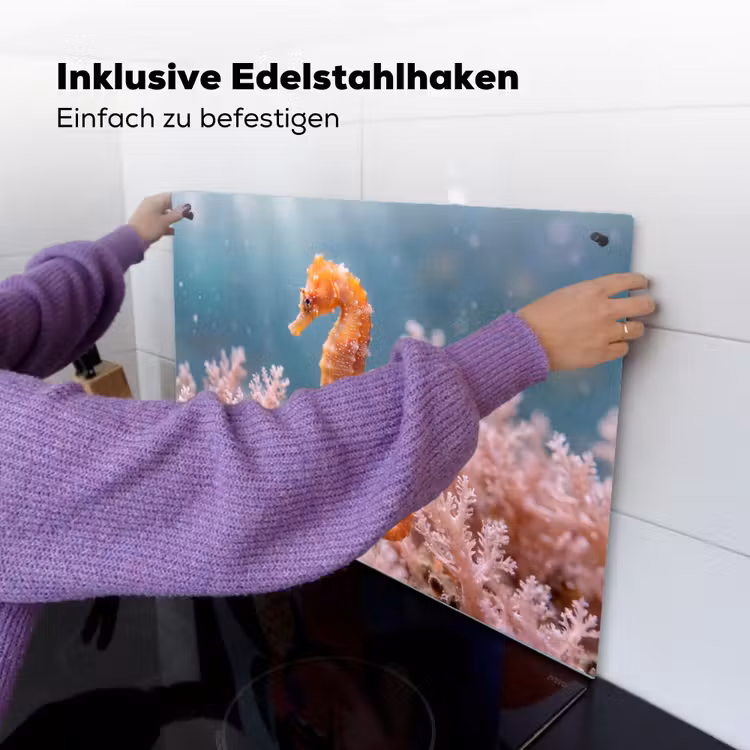 Vis - Koraal - Oceaan - Macro - Oranje Inductie beschemer met haakjes klein -ky-ophangen-de