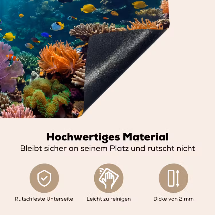 Vis - Koraal - Oceaan - Natuur - Kleurrijk Inductie beschemer met haakjes klein -ky-onderkant-de