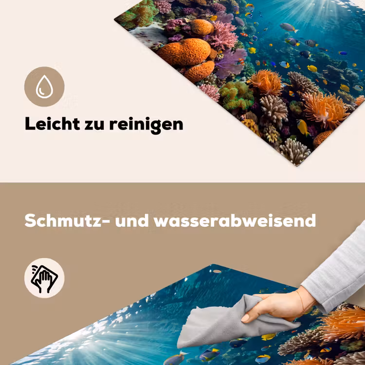 Vis - Koraal - Oceaan - Natuur - Kleurrijk Inductie beschemer met haakjes klein -ky-schoon-de