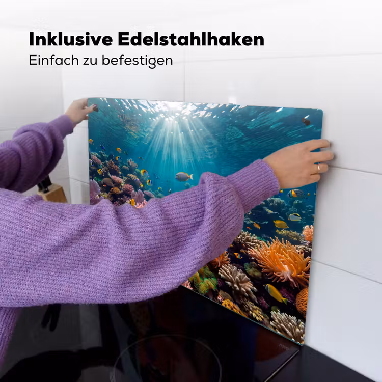 Vis - Koraal - Oceaan - Natuur - Kleurrijk Inductie beschemer met haakjes klein -ky-ophangen-de