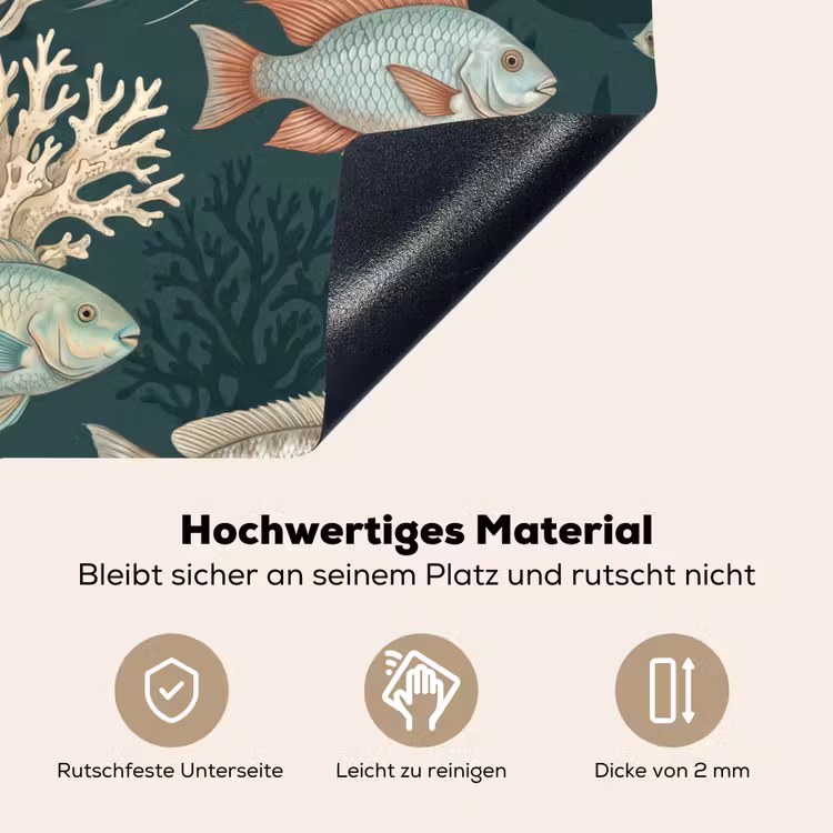 Vis - Koraal - Onderwater - Illustratie Inductie beschemer met haakjes klein -ky-onderkant-de