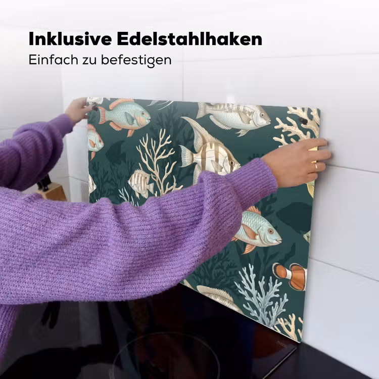 Vis - Koraal - Onderwater - Illustratie Inductie beschemer met haakjes klein -ky-ophangen-de
