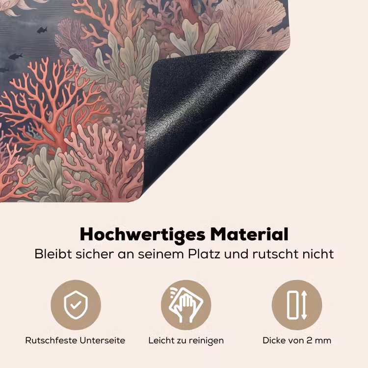 Vis - Koraal - Onderwater - Illustratie - Vintage Inductie beschemer met haakjes klein -ky-onderkant-de