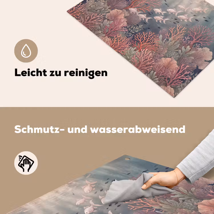 Vis - Koraal - Onderwater - Illustratie - Vintage Inductie beschemer met haakjes klein -ky-schoon-de