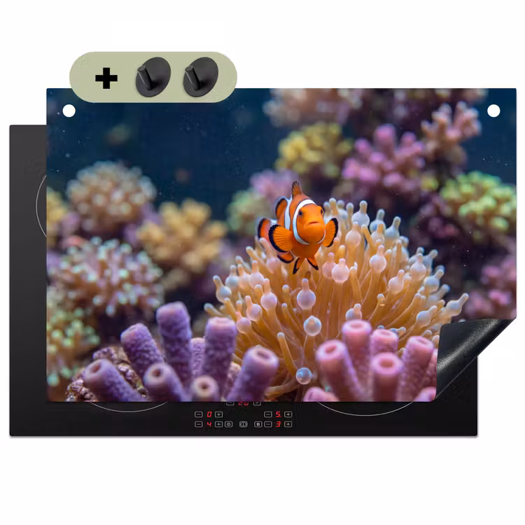 Vis - Koraal - Onderwater - Oranje - Dieren Inductie beschemer met haakjes klein -3d