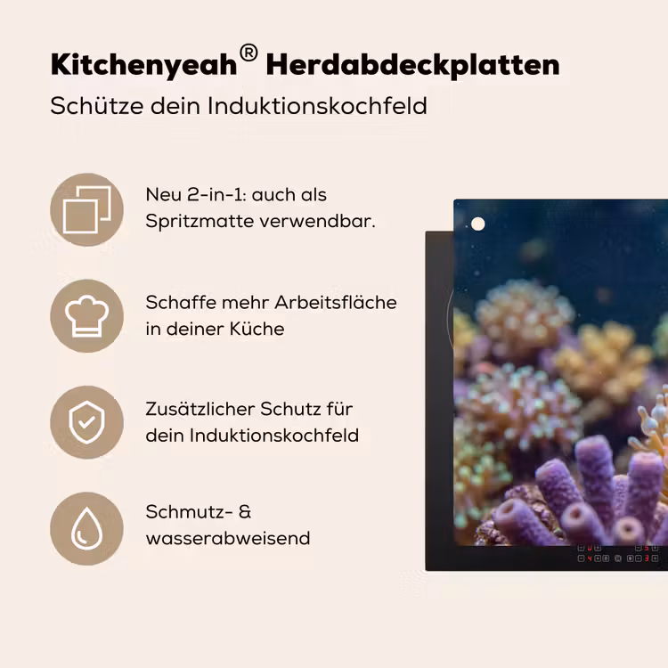 Vis - Koraal - Onderwater - Oranje - Dieren Inductie beschemer met haakjes klein -ky-usp-de