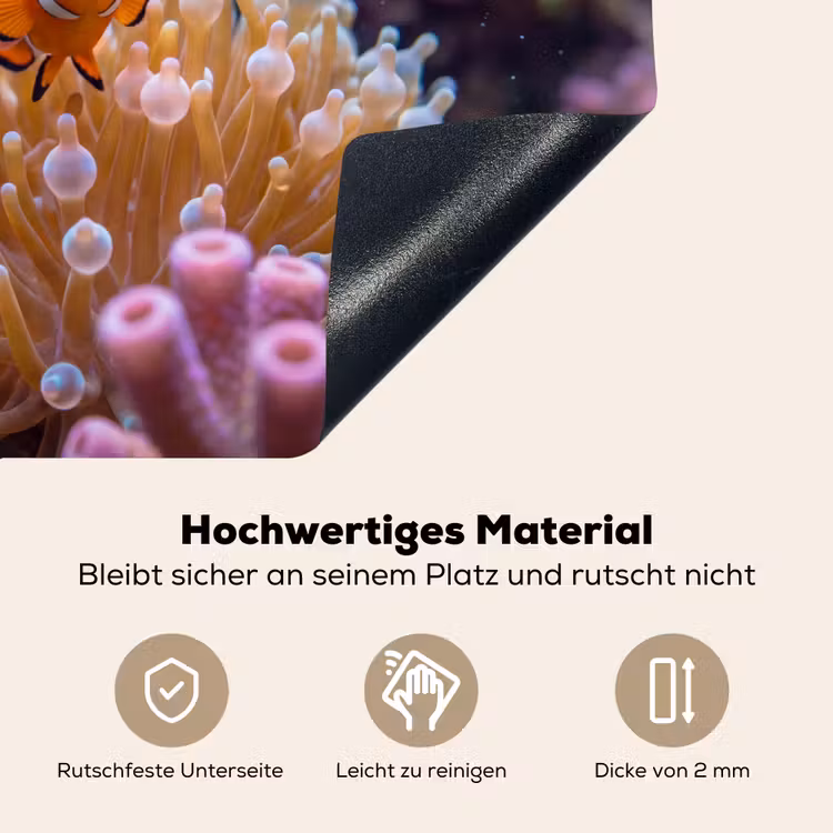 Vis - Koraal - Onderwater - Oranje - Dieren Inductie beschemer met haakjes klein -ky-onderkant-de