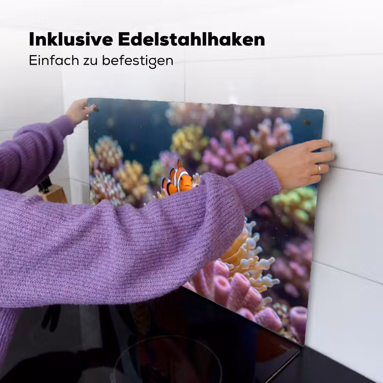 Vis - Koraal - Onderwater - Oranje - Dieren Inductie beschemer met haakjes klein -ky-ophangen-de