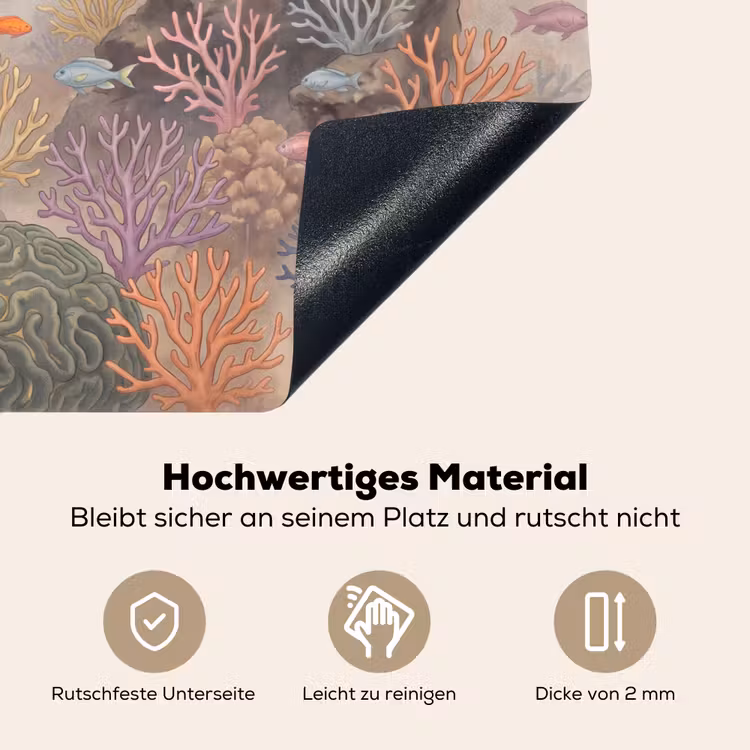 Vis - Koraalrif - Onderwaterwereld - Illustratie Inductie beschemer met haakjes klein -ky-onderkant-de