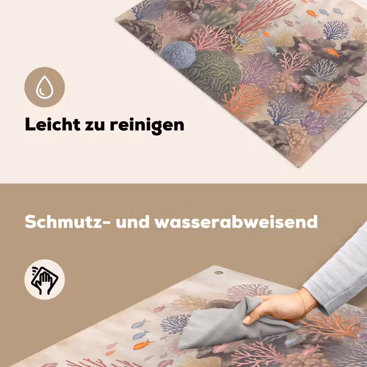 Vis - Koraalrif - Onderwaterwereld - Illustratie Inductie beschemer met haakjes klein -ky-schoon-de