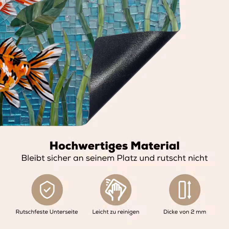 Vis - Mozaïek - Onderwater - Kleurrijk - Dieren Inductie beschemer met haakjes klein -ky-onderkant-de