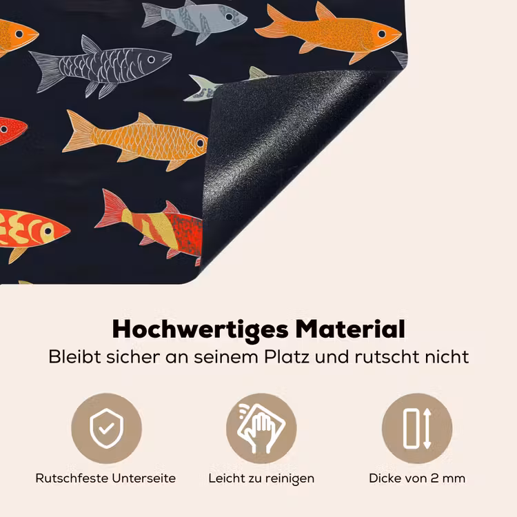 Vissen - Patroon - Kleurrijk Inductie beschemer met haakjes klein 777 -ky-onderkant-de