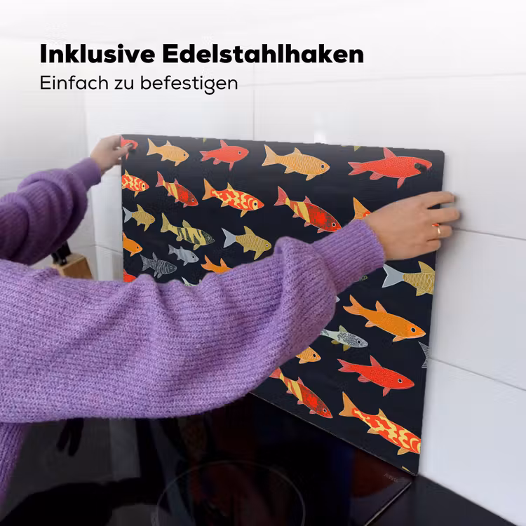 Vissen - Patroon - Kleurrijk Inductie beschemer met haakjes klein 777 -ky-ophangen-de
